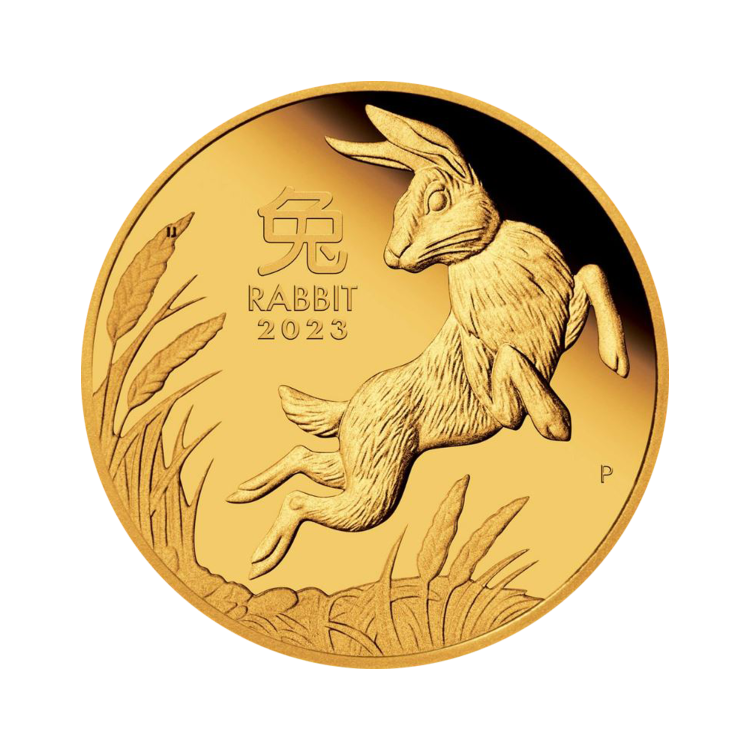 1/10 troy ounce gold coin Lunar 2023 proof front