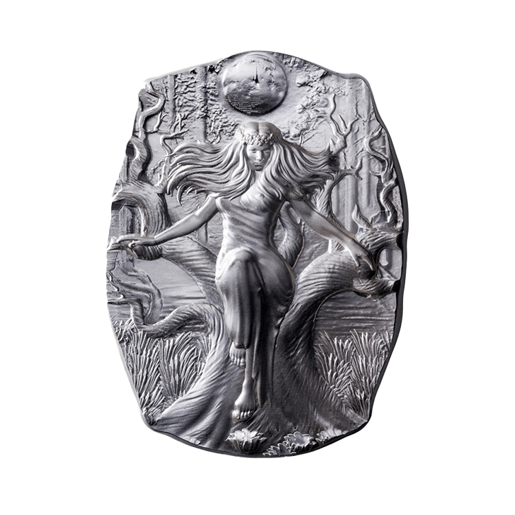 10 troy ounce silver bar Goddess Mara front