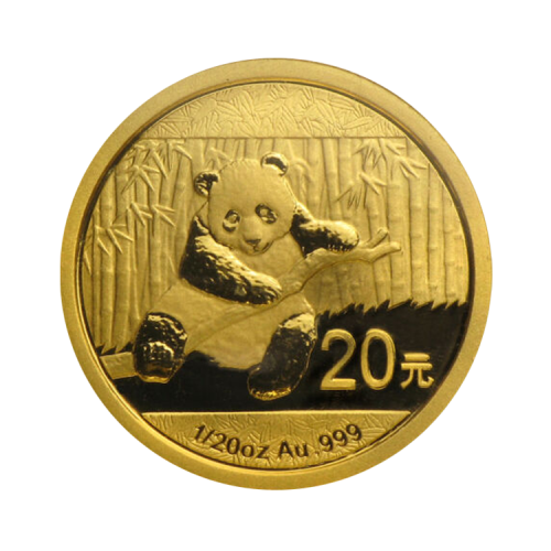 1/20 troy ounce gold coin Panda front
