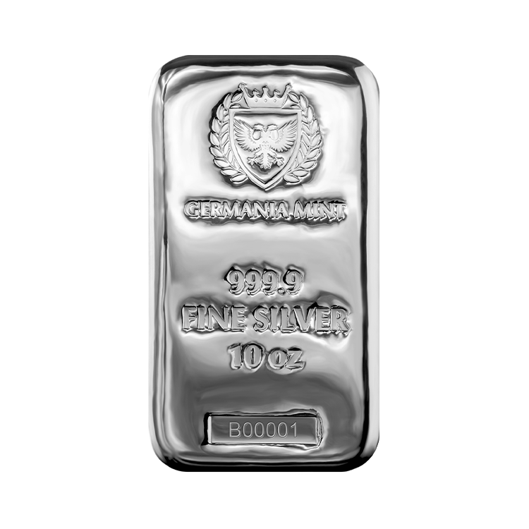10 troy ounce silver bar Germania Mint