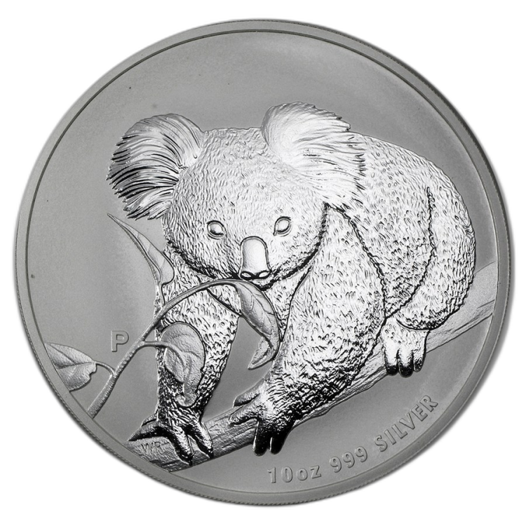 10 troy ounce zilveren Koala munt 2010 voorkant