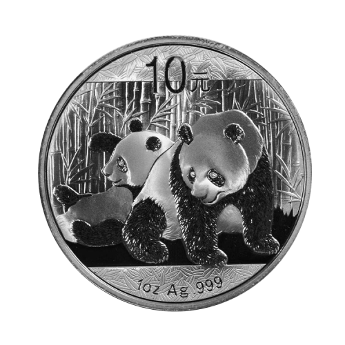 1 troy ounce silver coin Panda 2010 front