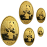 5-Delige set gouden munten Panda 2017 voorkant