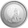 3/4 troy ounce zilveren munt Wolf Moon 2017 voorkant