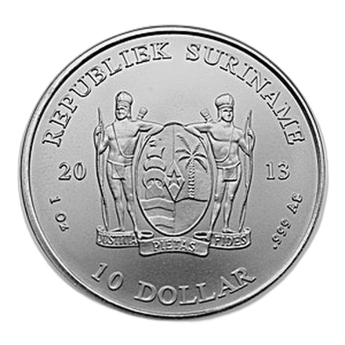 Zilver 1 troy ounce munt Suriname 2013 voorkant