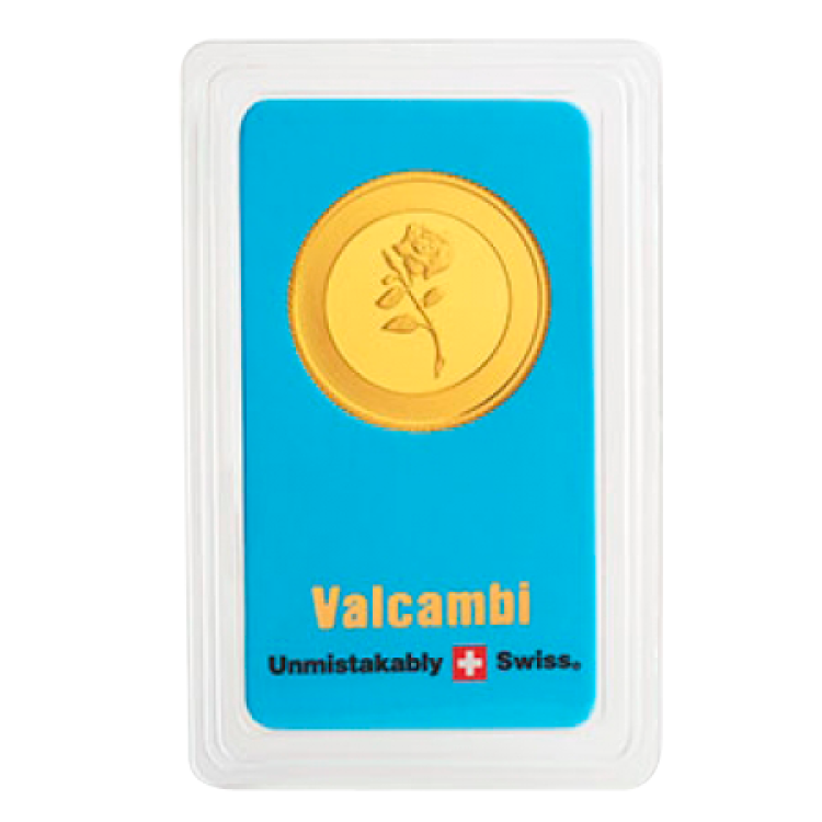 8 gram goud Valcambi munt voorkant