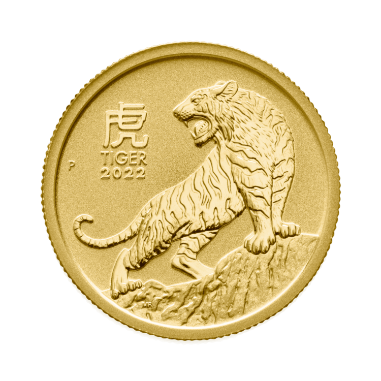 1/4 troy ounce gold Lunar coin Year of the Tiger 2022
