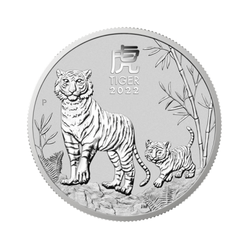 2 troy ounce silver coin Lunar 2022 front