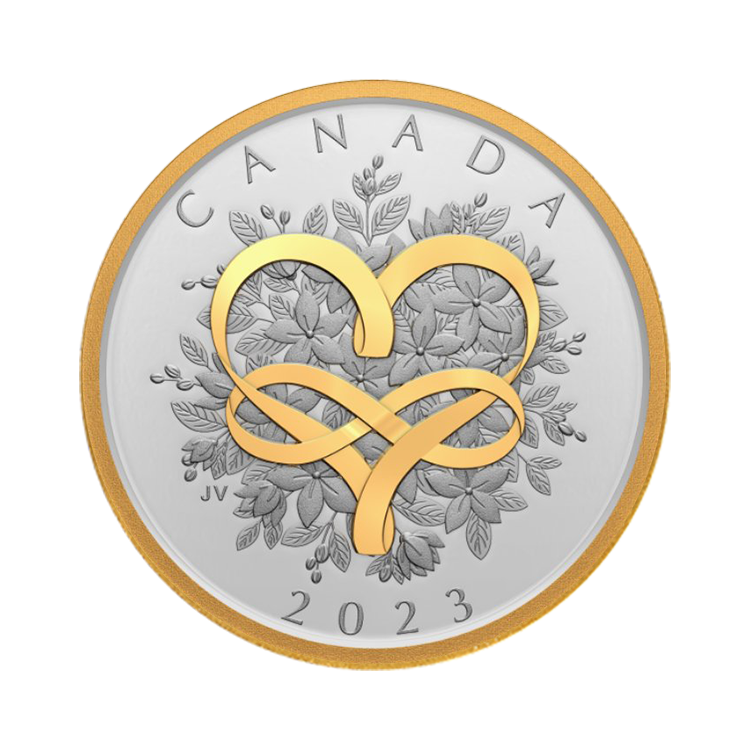 1 troy ounce silver Celebrate Love coin 2023 proof front