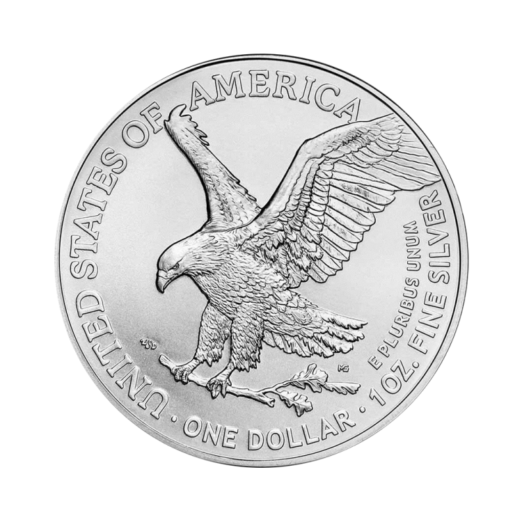 1 troy ounce zilveren munt Silver Eagle 2023 perspectief 1