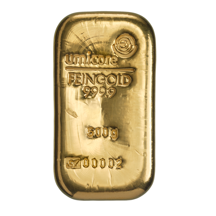 Gold bar 500 grams | Storage in Zürich back