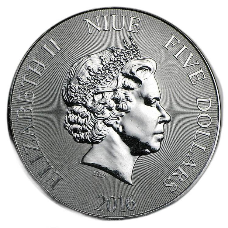 2 troy ounce zilveren munt Niue Hawksbill Turtle 2016 of 2015 achterkant