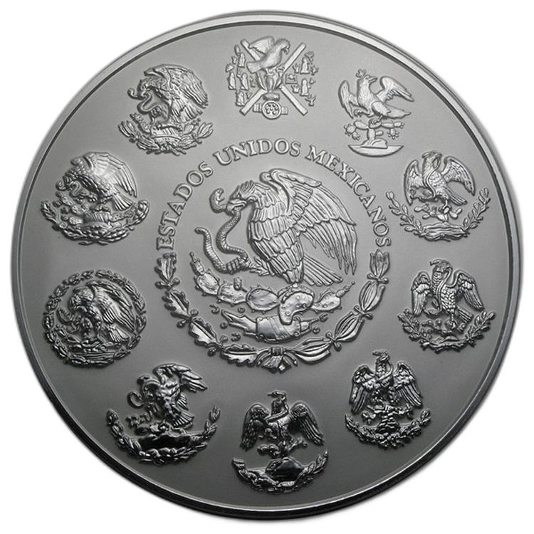 1 kilo zilver proof munt Azteken kalender 2009 perspectief 1