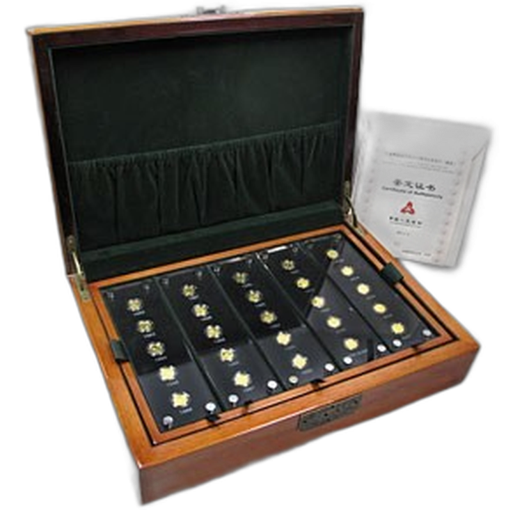 2007 - Chinese Panda - 1/25 ounce gouden munten Proof Set perspectief 1