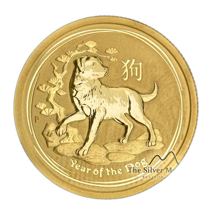 1/4 Troy ounce gouden Lunar munt 2018 perspectief 1