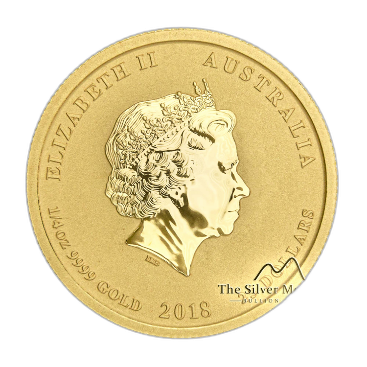 1/4 Troy ounce gouden Lunar munt 2018 perspectief 2