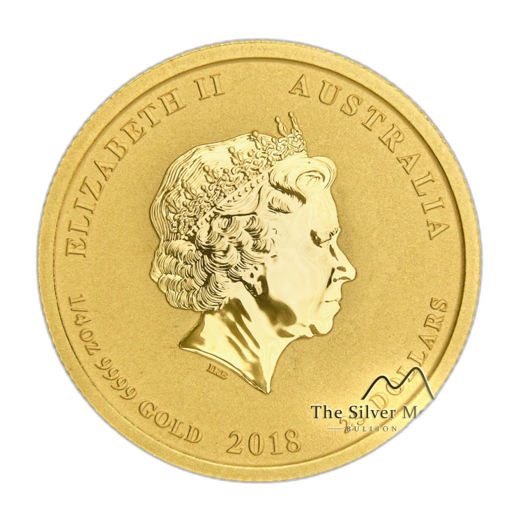 1/4 Troy ounce gouden Lunar munt 2018 perspectief 3