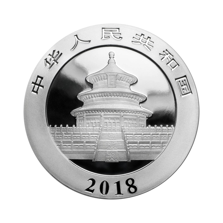30 Grams silver coin Panda 2018 back