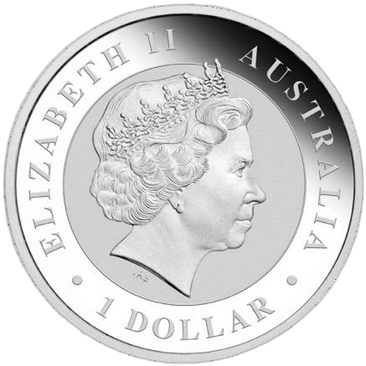 1 Troy ounce silver coin Emu 2018 back