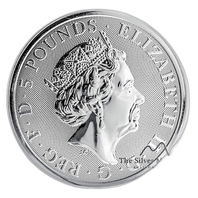 2 Troy ounce zilveren munt Queens Beasts Black Bull 2018 perspectief 2