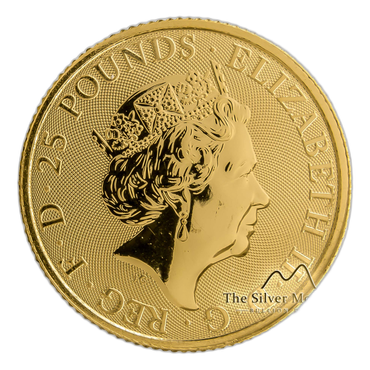 1/4 Troy ounce gouden munt Queens Beasts Unicorn 2018 perspectief 4