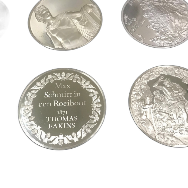 100 Grootste Meesterwerken in Sterling zilver - Franklin mint set achterkant