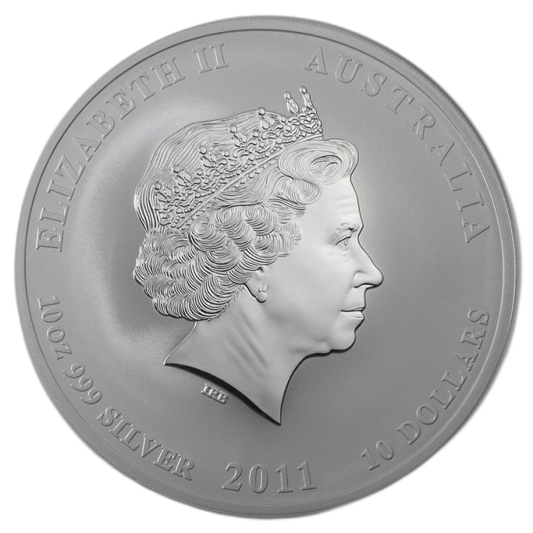 10 Troy ounce silver coin Lunar 2011 back