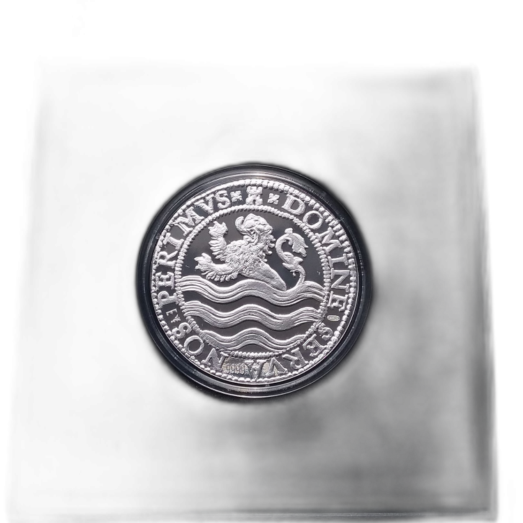 1 Troy ounce silver coin restrike Lion Dollar 2018 Proof angle 1