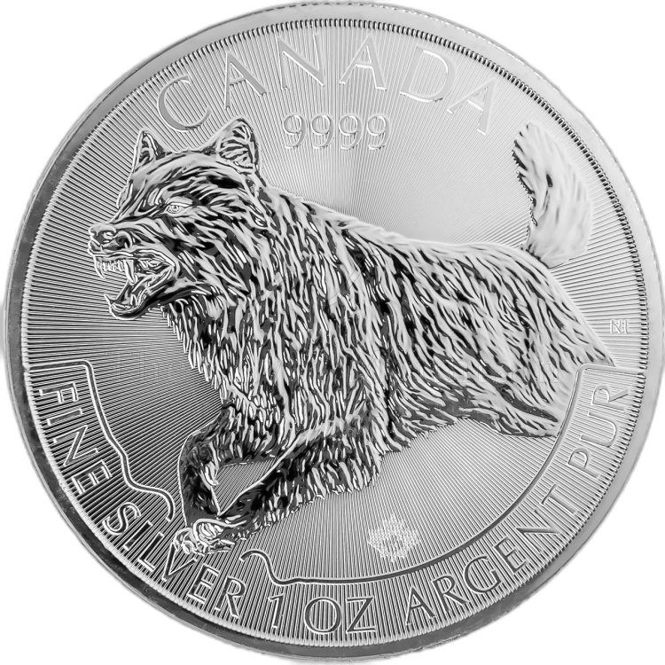 1 Troy ounce silver coin Wolf 2018 - Predator series angle 2