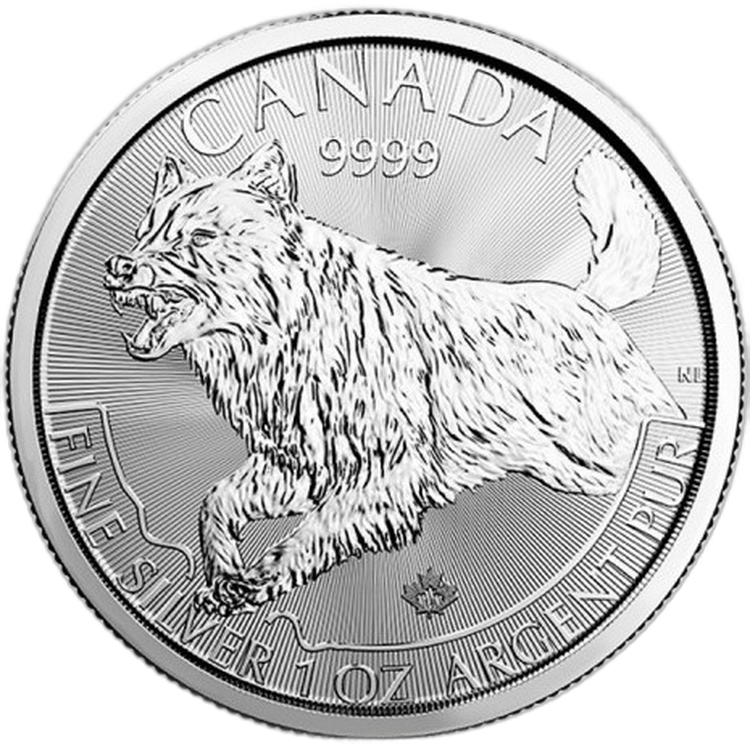 1 Troy ounce silver coin Wolf 2018 - Predator series angle 1