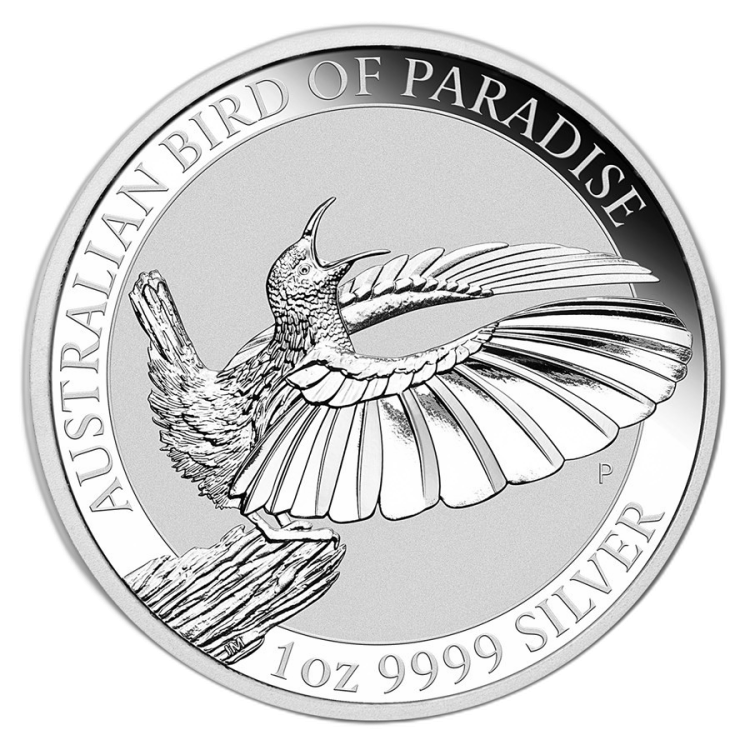1 Troy ounce silver coin Bird of Paradise - Victoria’s Riflebird back