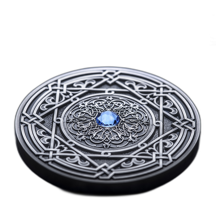 3 Troy ounce zilveren munt Mandala art IV 'Moresque' achterkant