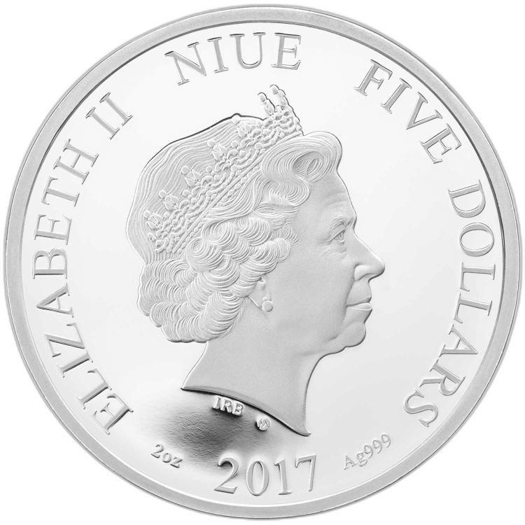 2 Troy ounce zilveren munt Niue Winter 2017 perspectief 1