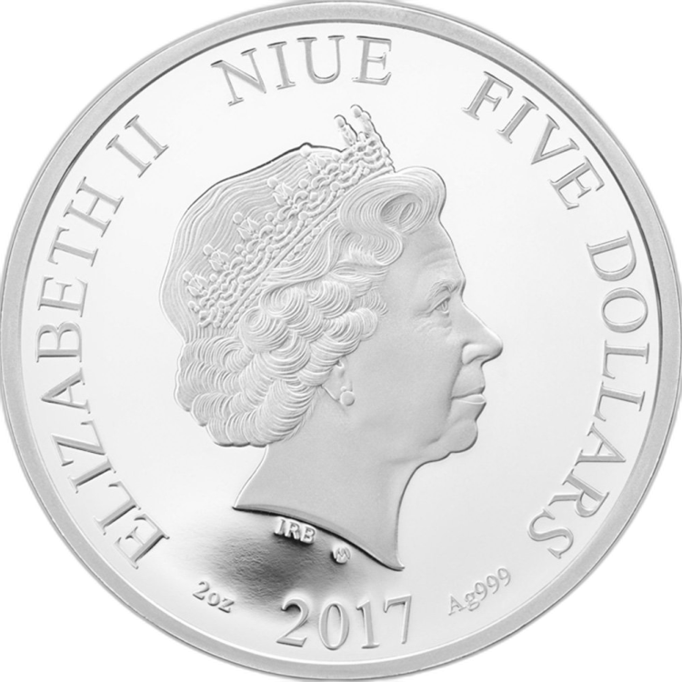 2 Troy ounce zilveren munt Niue Autumn 2017 perspectief 1