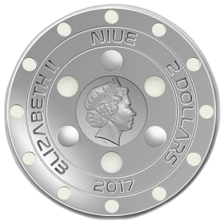 Silver coin 3D Ufo – Roswell Incident 2017 Prooflike back