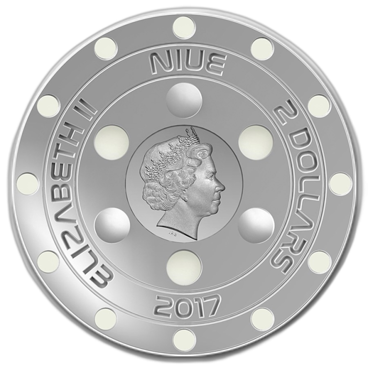 Silver coin 3D Ufo – Roswell Incident 2017 Prooflike back