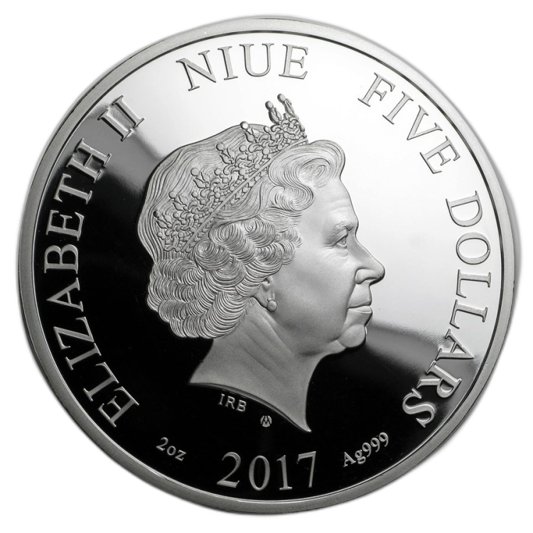 2 Troy ounce silver coin Niue Spring 2017 back