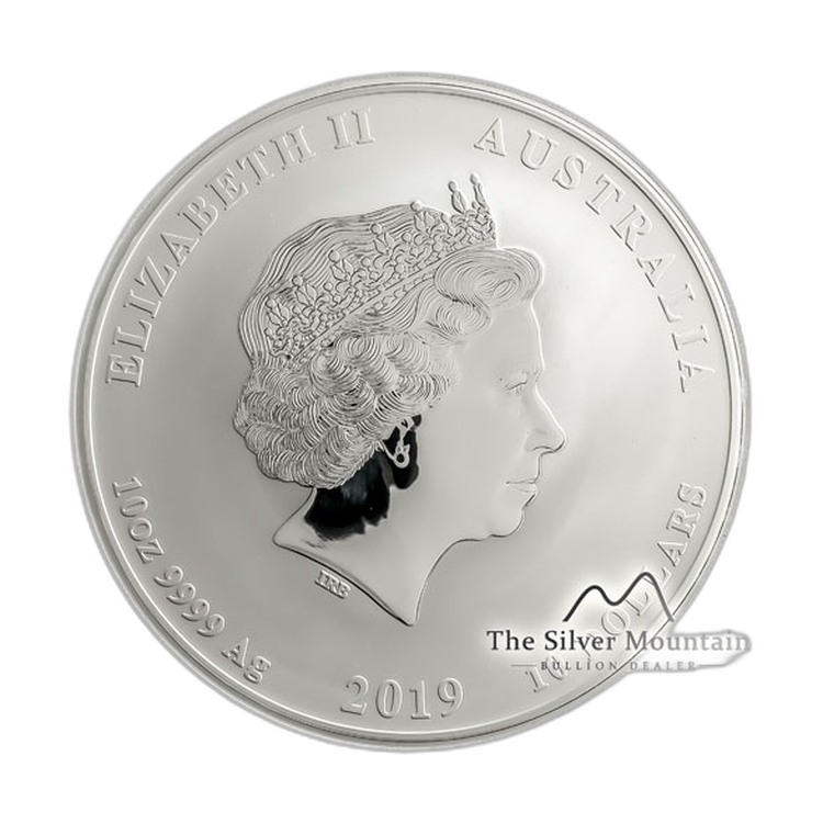 10 troy ounce zilveren Lunar munt 2019 - het jaar van het varken perspectief 1