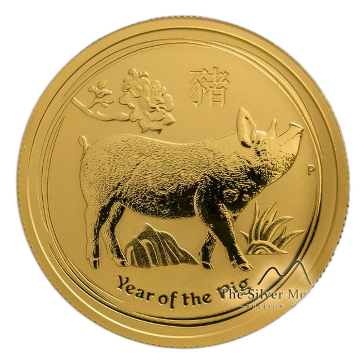 1/2 Troy ounce gold coin Lunar 2019 angle 1