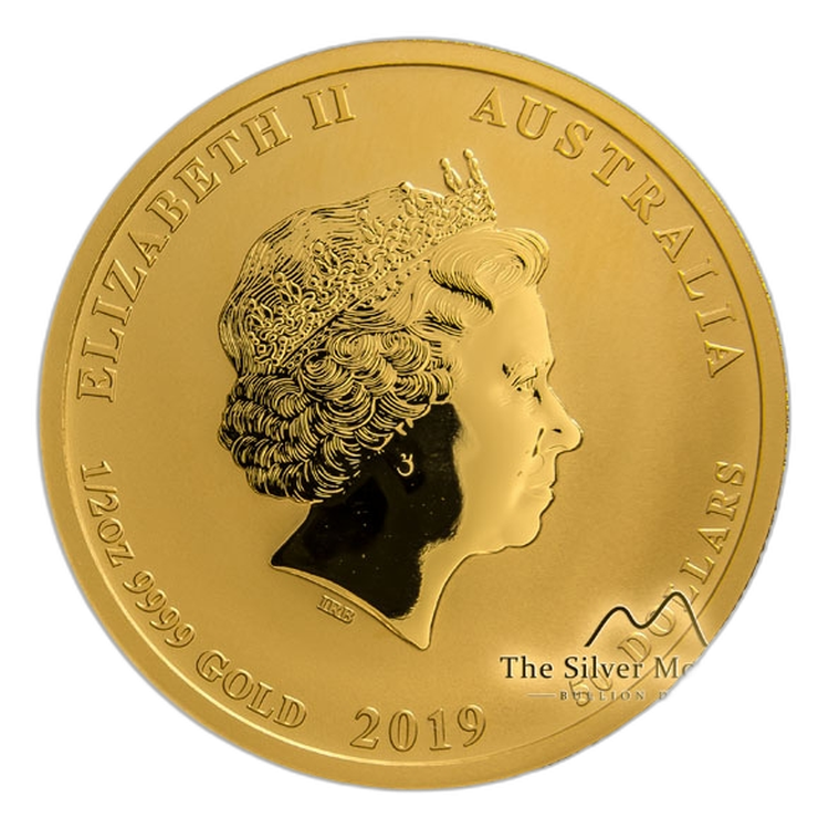 1/2 Troy ounce gold coin Lunar 2019 angle 2
