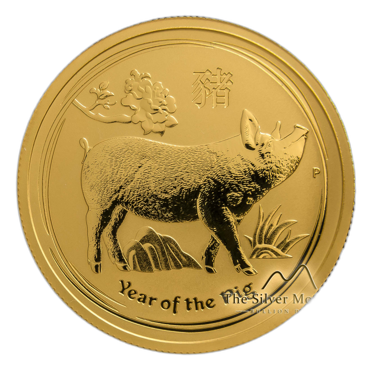 1/2 Troy ounce gold coin Lunar 2019 angle 3