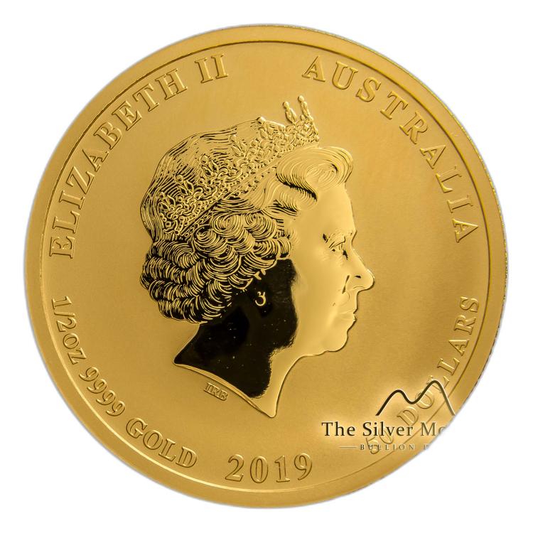 1/2 Troy ounce gold coin Lunar 2019 angle 4