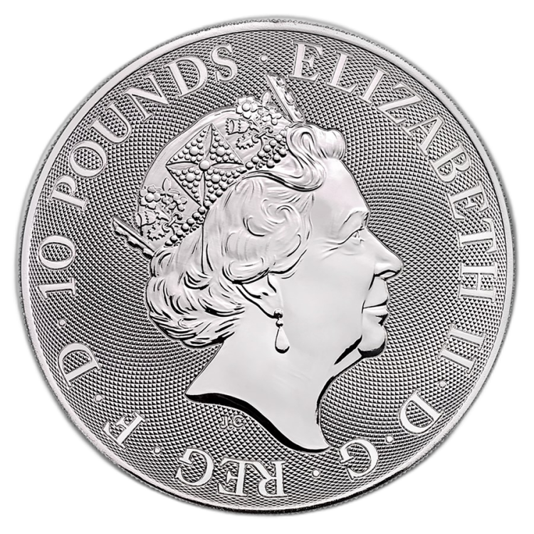 10 Troy ounce silver coin Great-Britain Valiant 2018 back