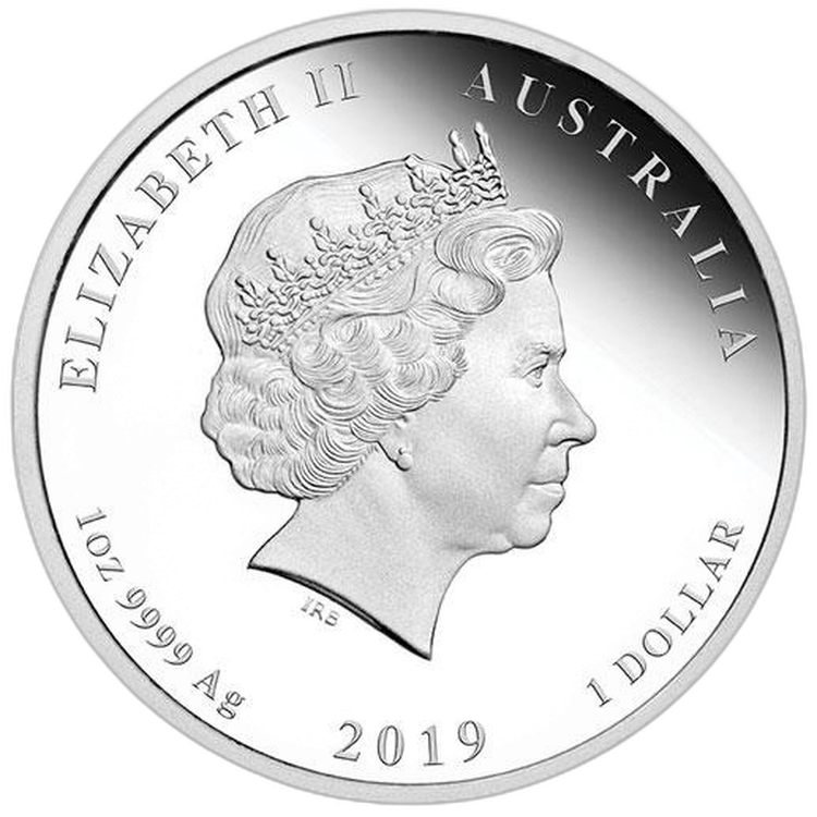 1 Troy ounce silver coin Lunar 2019 Proof back