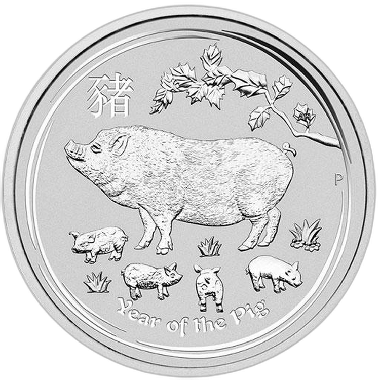 4-Delige zilveren munten set Lunar 2019 Proof perspectief 1