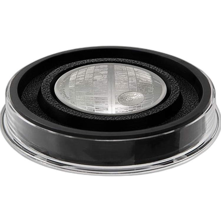 2 Troy ounce zilveren munt Star Wars Death Star Ultra High Relief angle 1