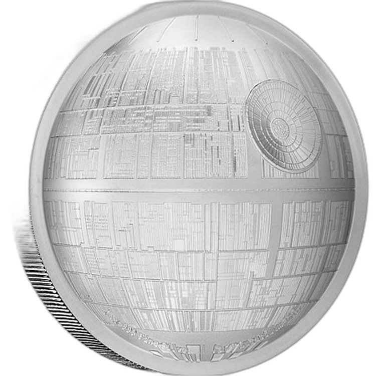 2 Troy ounce zilveren munt Star Wars Death Star Ultra High Relief angle 3