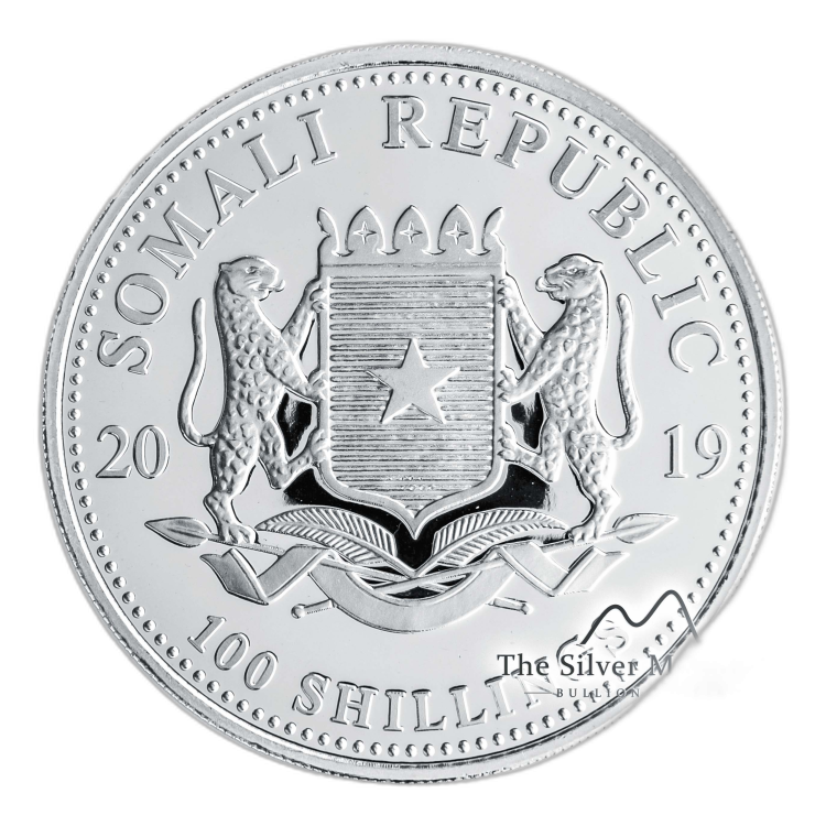 1 Troy ounce zilveren munt Somalische Olifant 2019 perspectief 2