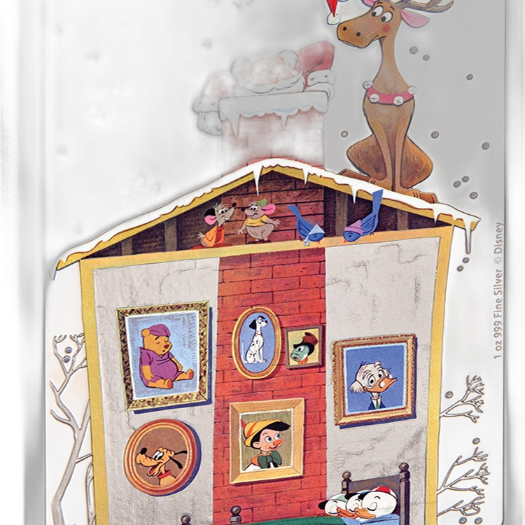 1 Troy ounce zilveren muntbaar Disney Christmas 2018 angle 1