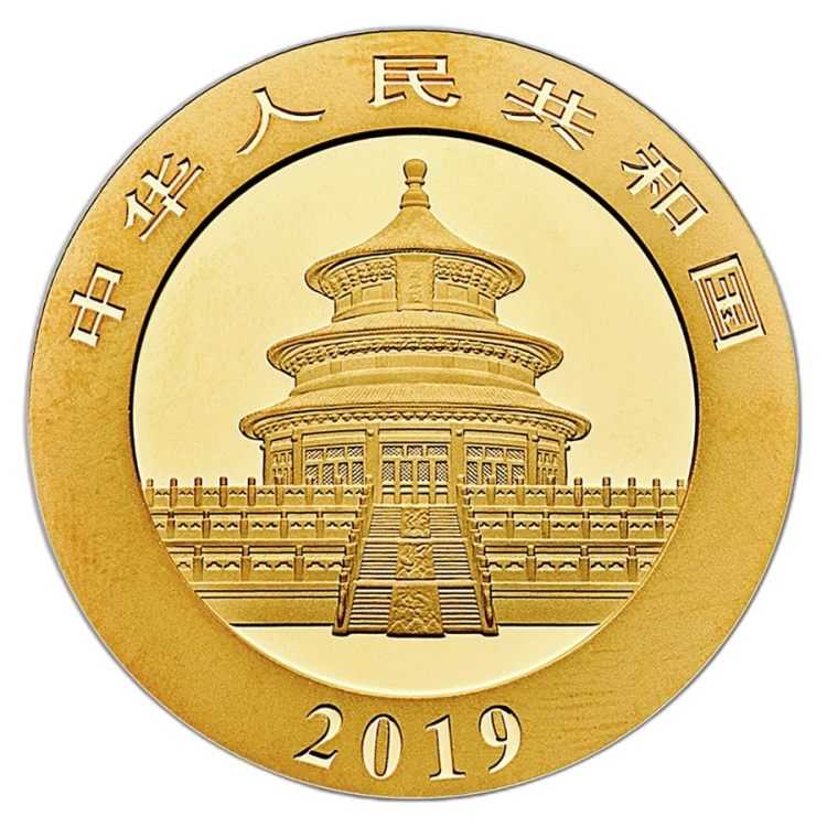 3 Grams gold coin Panda 2019 angle 1
